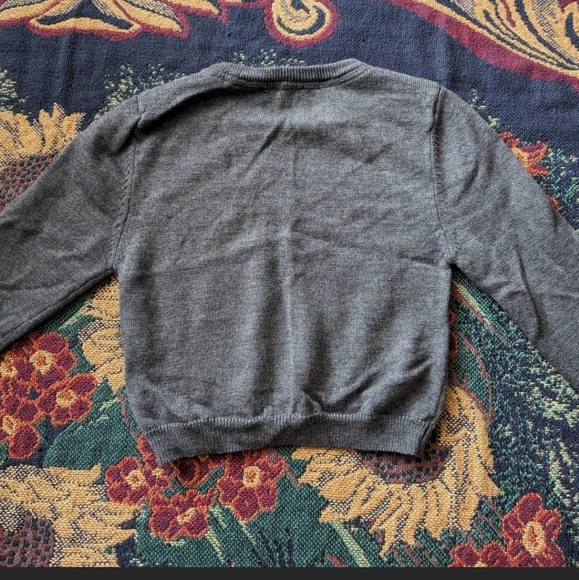 100% Merino Wool Cropped Grey Sweater - Picture 3 of 4